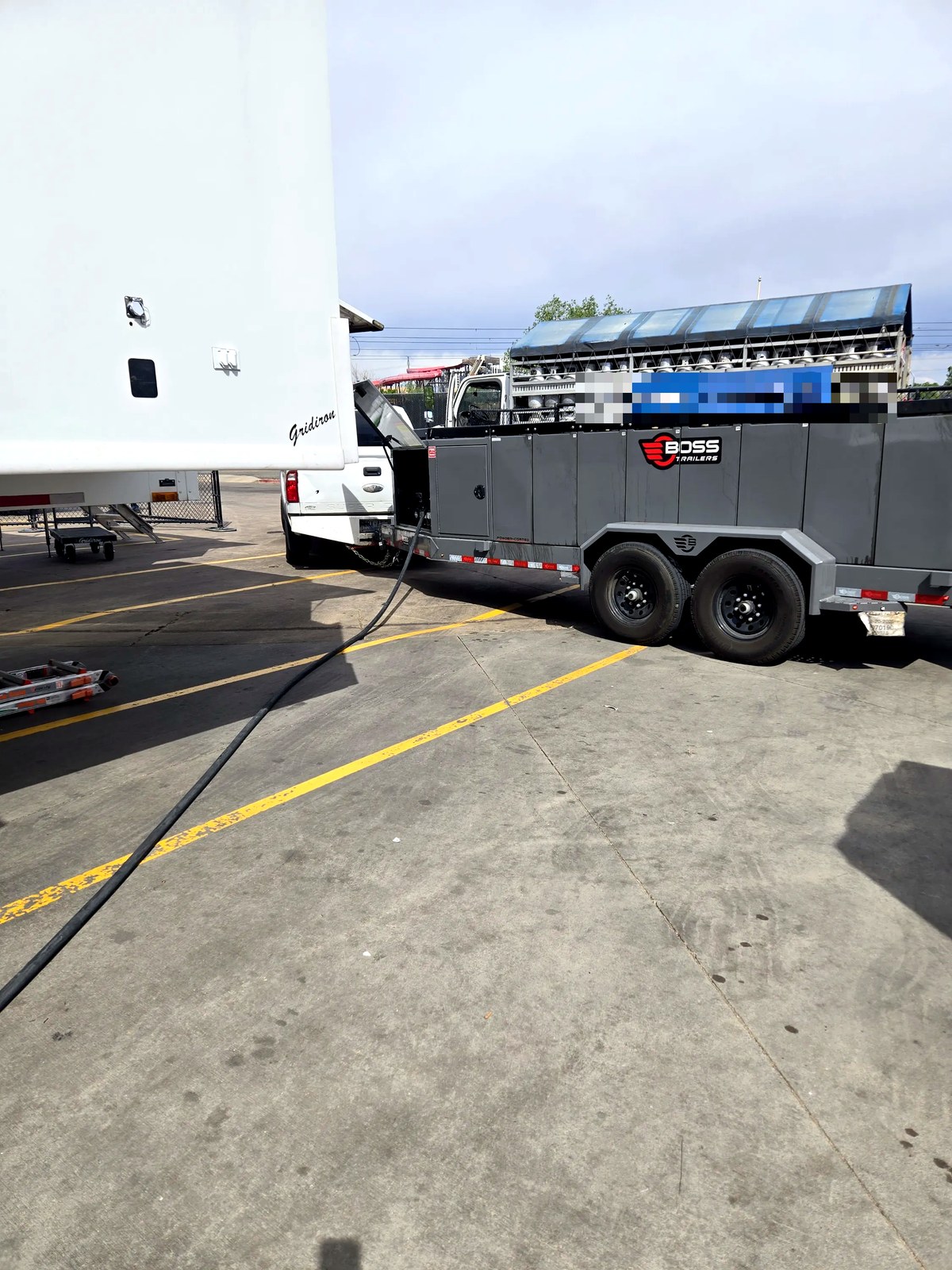 The Fuel Guys fueling a TV broadcast trailer at Ball Arena