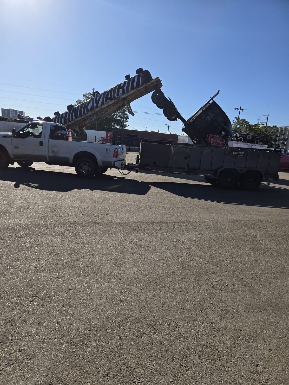 The Fuel Guys truck and fuel trailer staged at The JunkYard venue on concert day