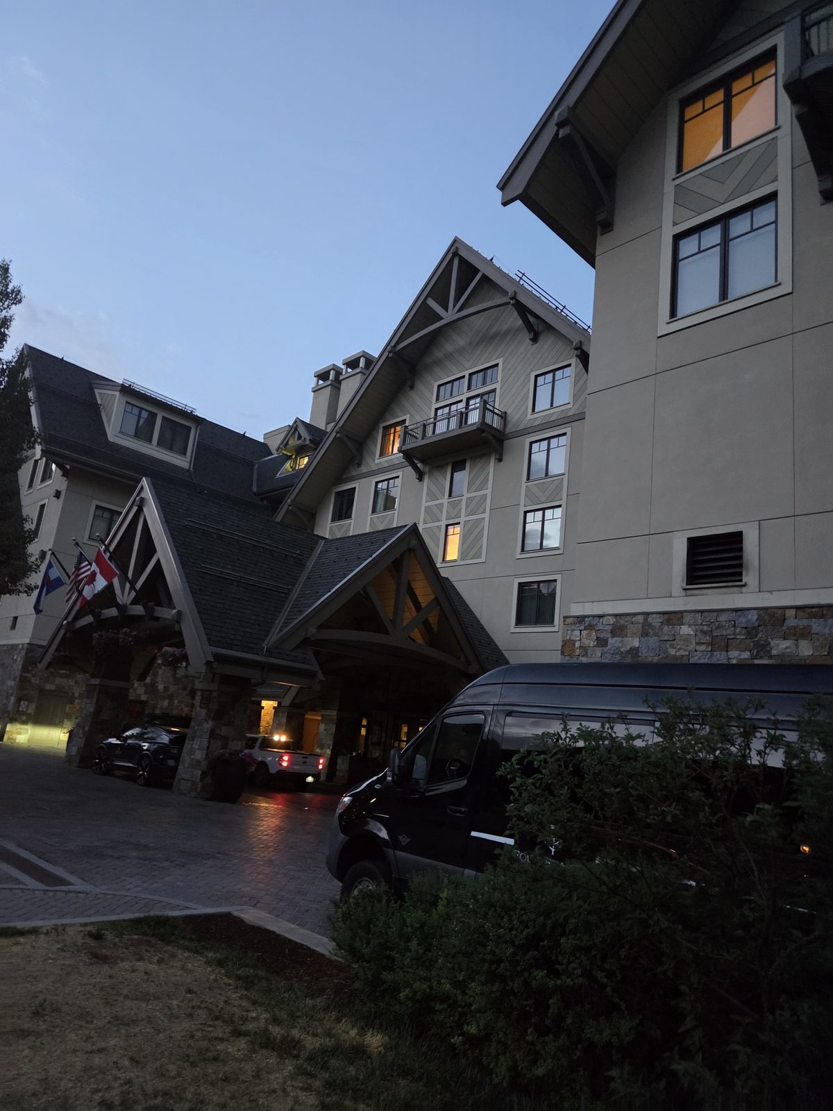The Fuel Guys truck at the Four Seasons Vail entrance during an overnight emergency delivery